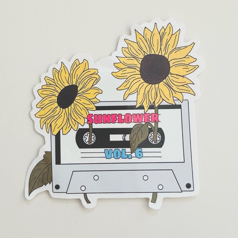 10/$10 Sunflower Cassette Tape Sticker